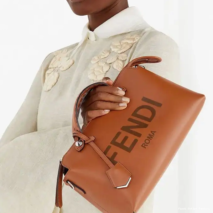 Affordable HOT Bag The Medium In By Logo Brown Way Leather Fendi Calf Boston ROMA 0327